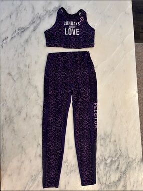 Peloton Purple Leopard Leggings & Sports Bra Set - Ally Love Style